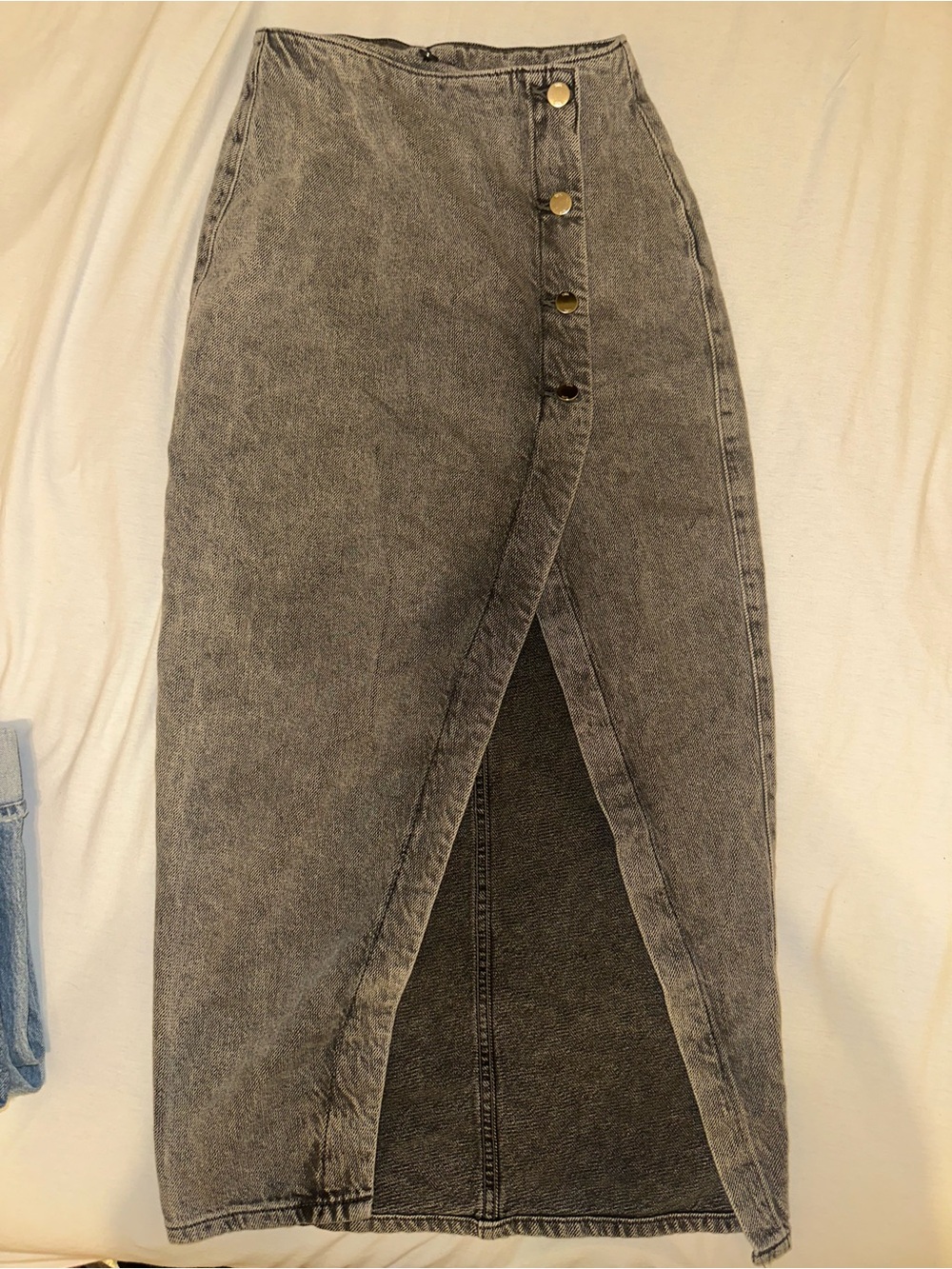 Zara Washed Black High-Waist ankle length (5’3”) Skirt with Front Slit